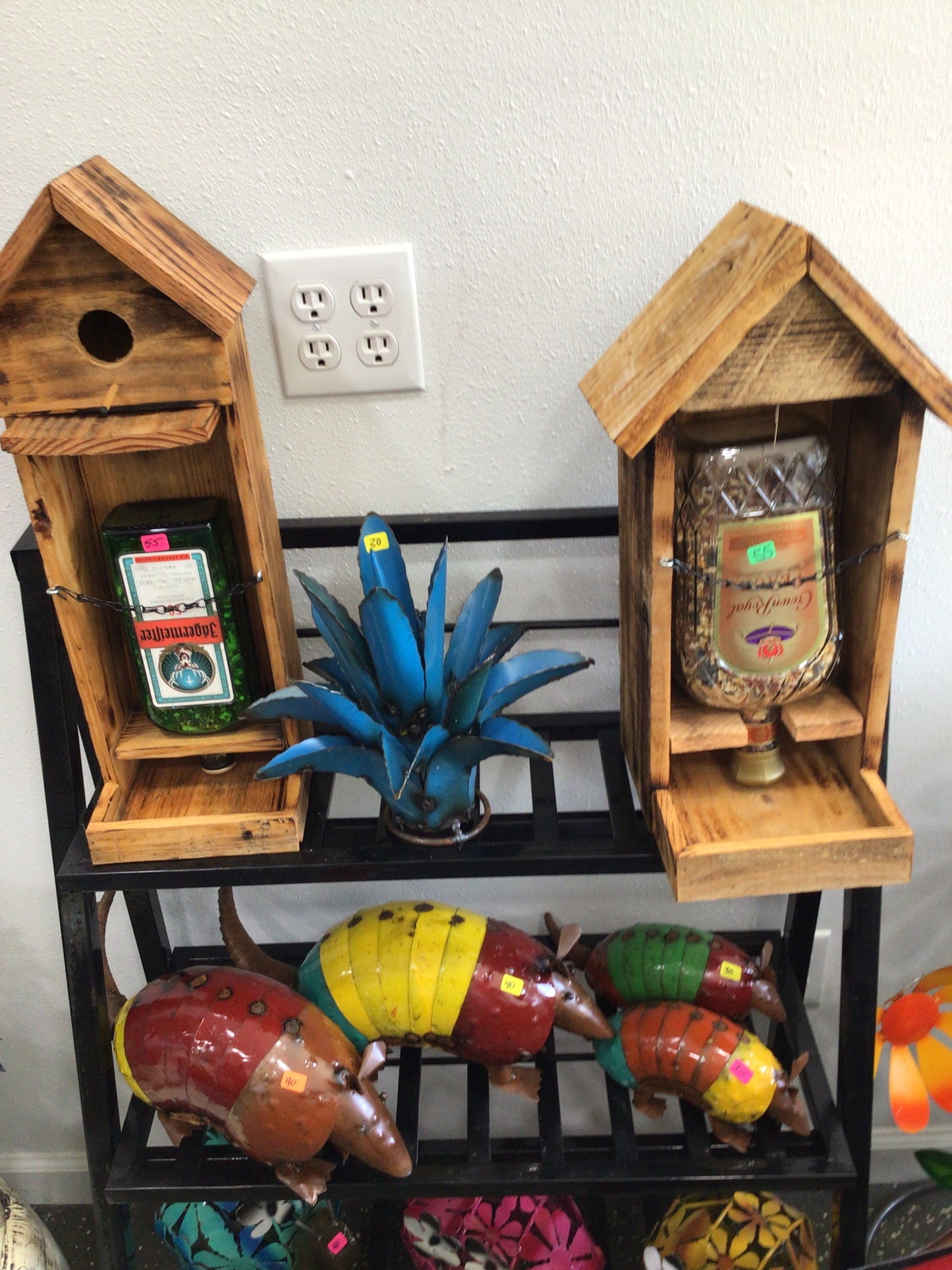 Wood bird feeder