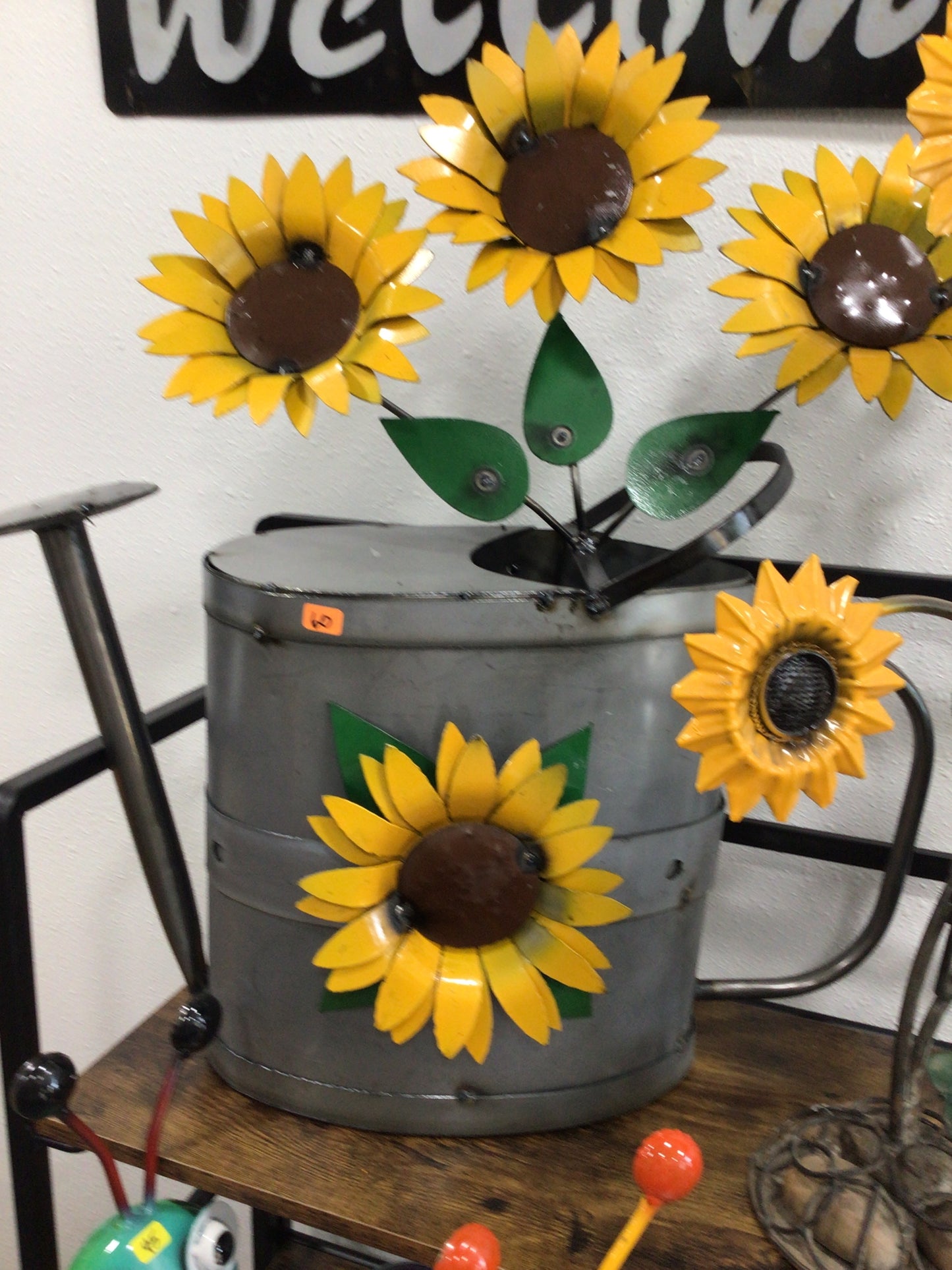 Water an with sunflowers