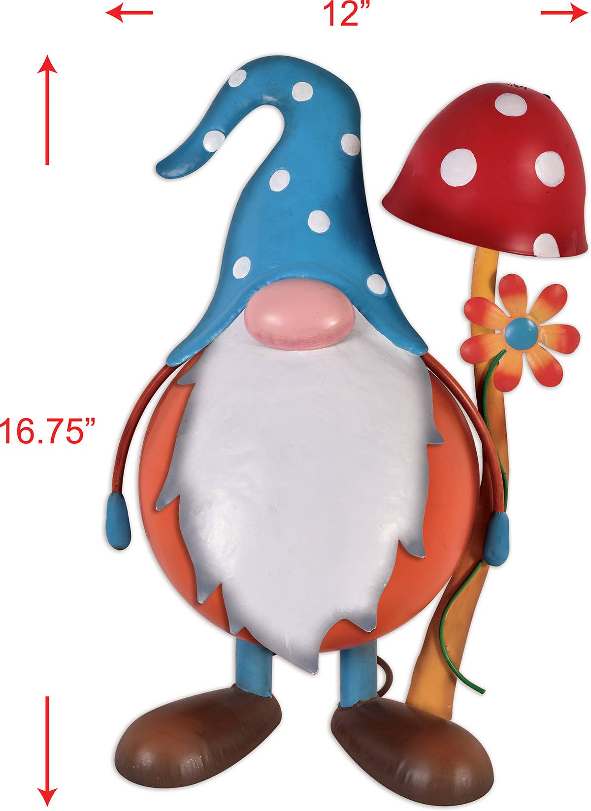 Blue Hat Gnome Solar Sculpture