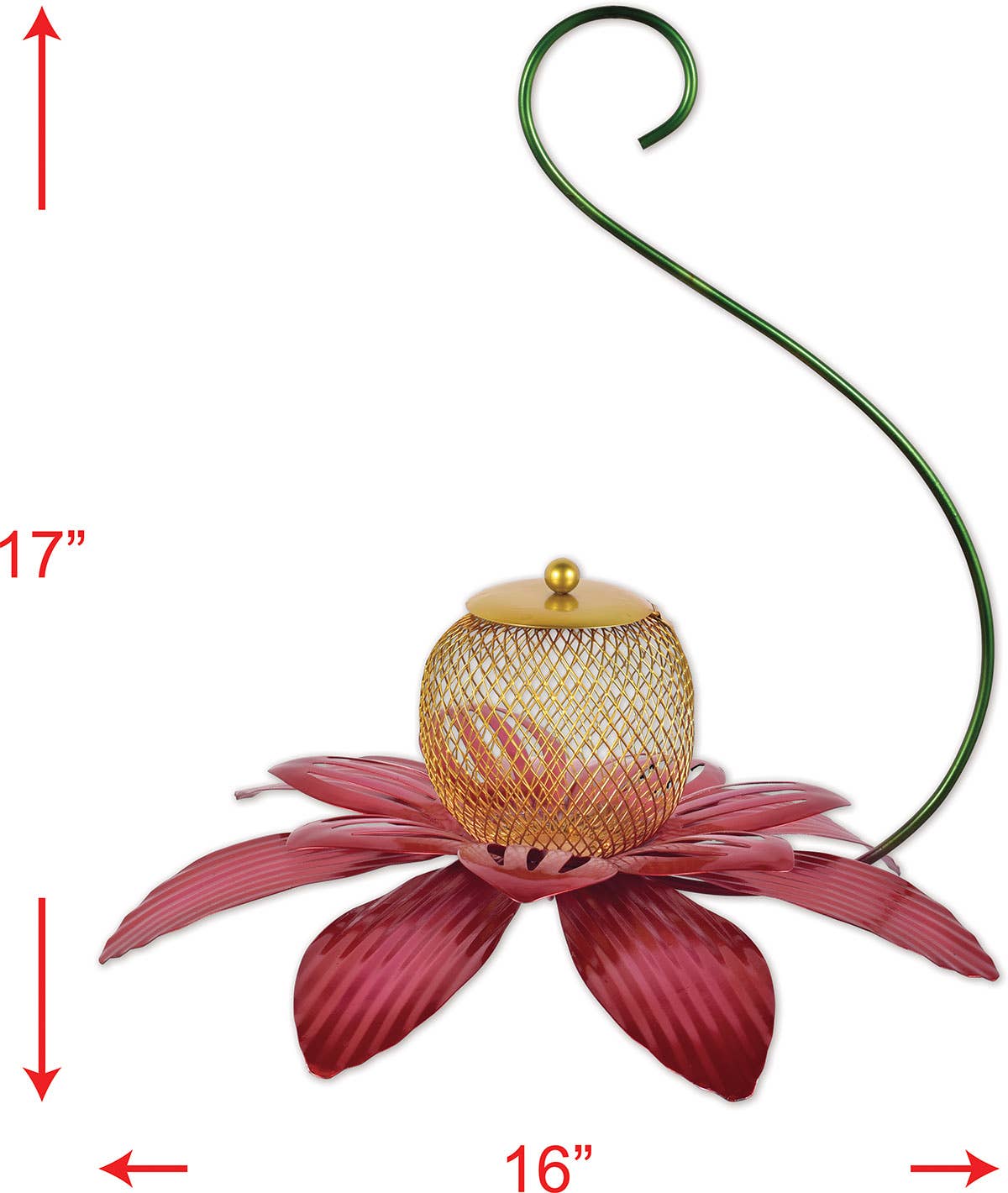 Red Flower Hanging Bird Feeder