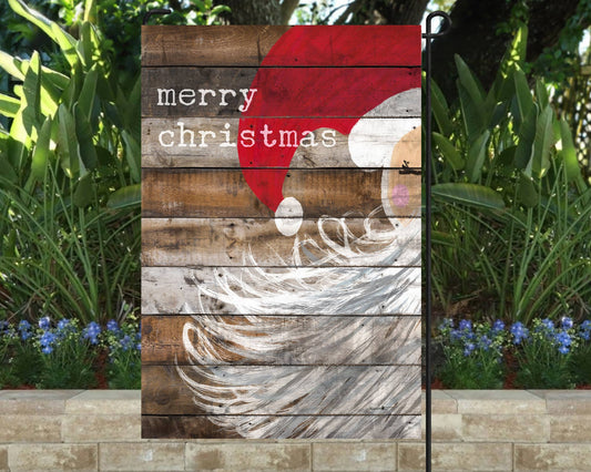 Garden Flag - Merry Christmas Santa Beard Decor