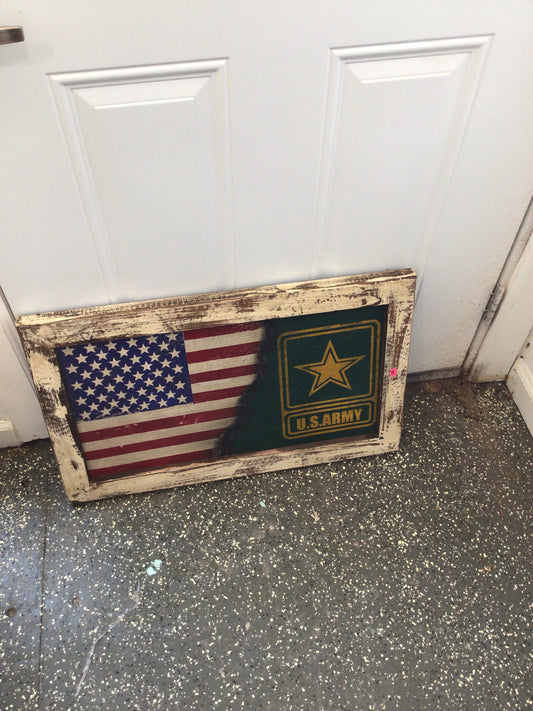 Army USA Flag wood