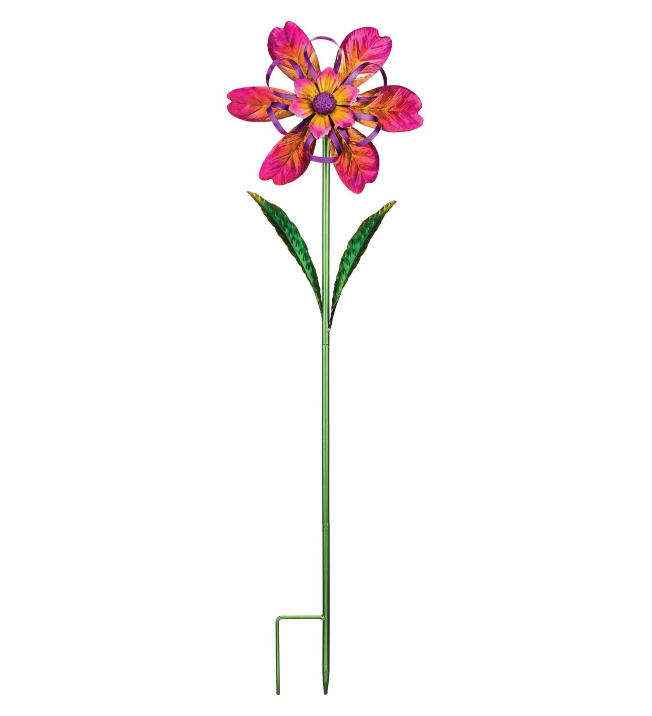 Ribbon Flower Spinner Stake - Pink