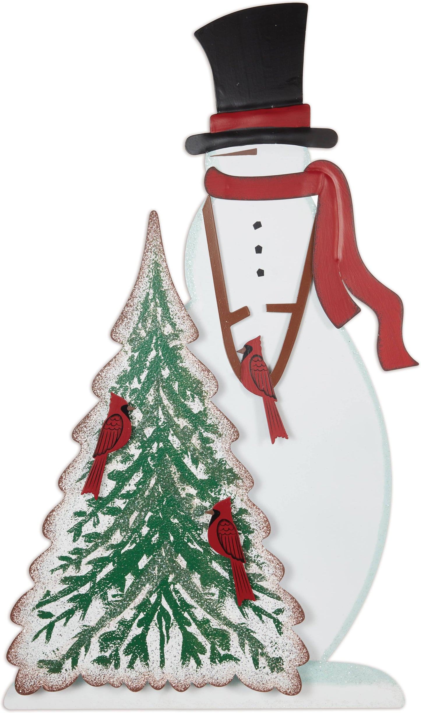 Snowman & Cardinals Porch Sitter - CA17546