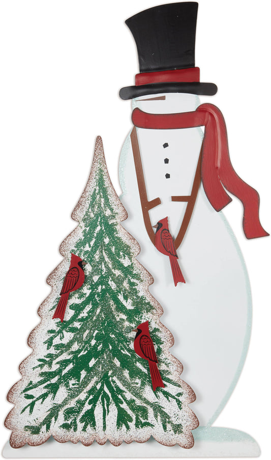 Snowman & Cardinals Porch Sitter - CA17546