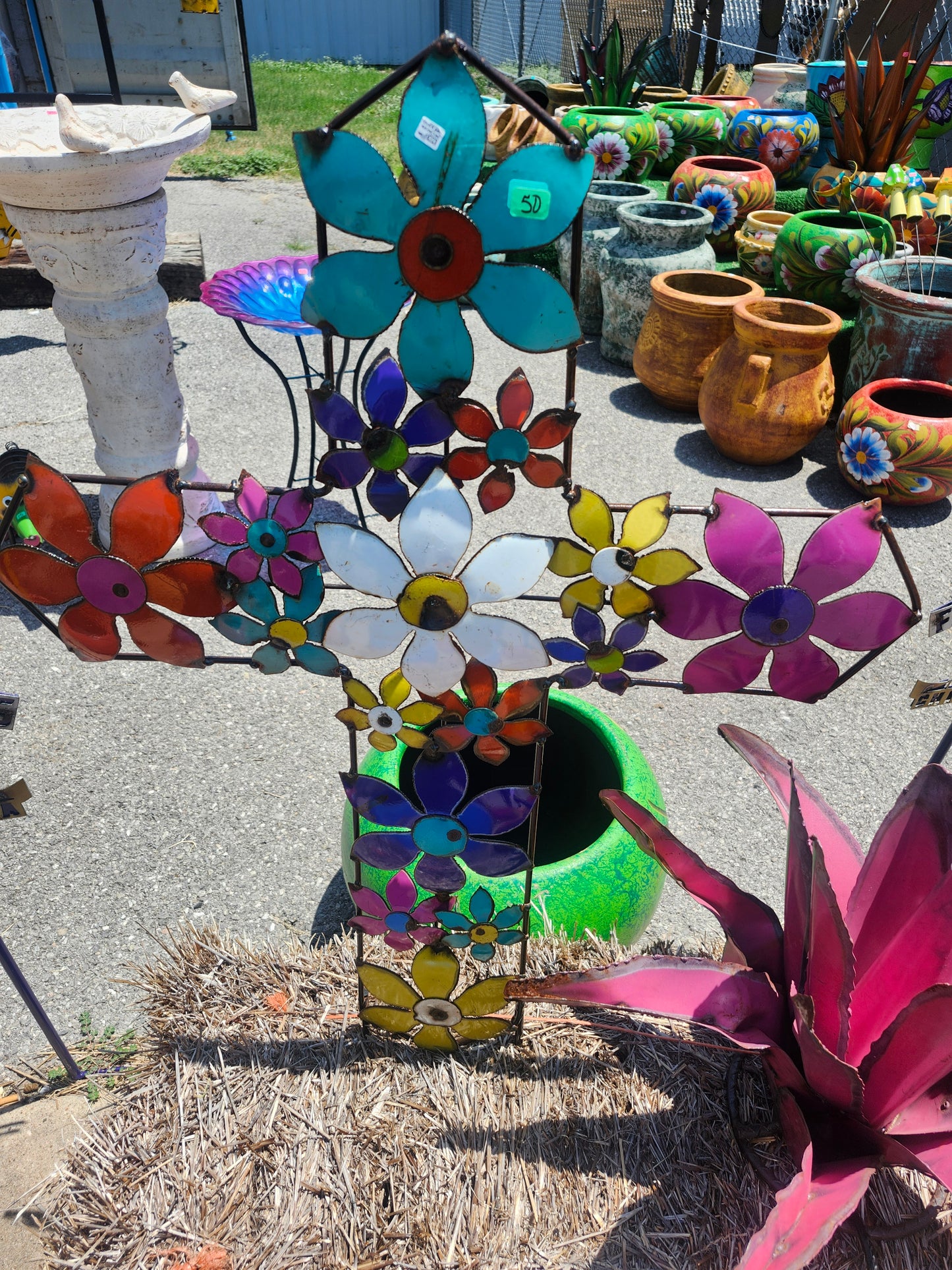 Flower Cross stake