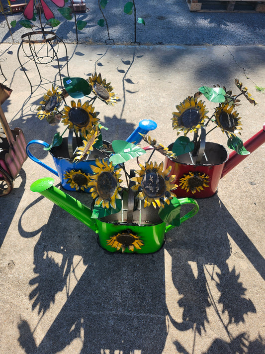 Water can w/ sunflowers