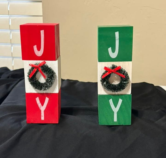 3 tile "JOY" Blocks
